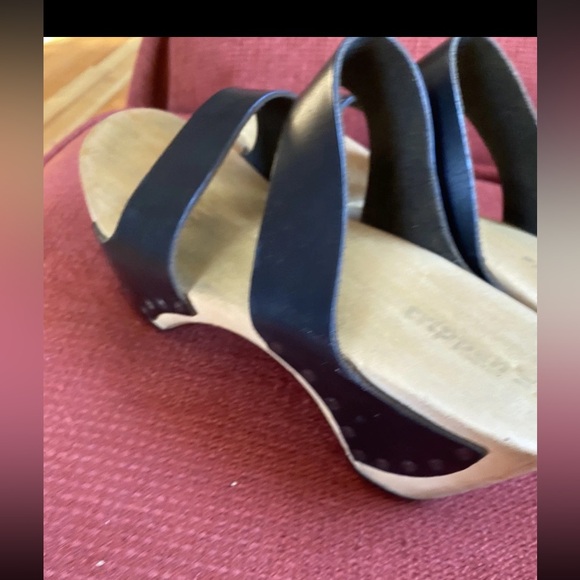 Y2K Vintage Trippen Germany Wood Clogs With Leather Black Straps Sandals 40 - Picture 12 of 12